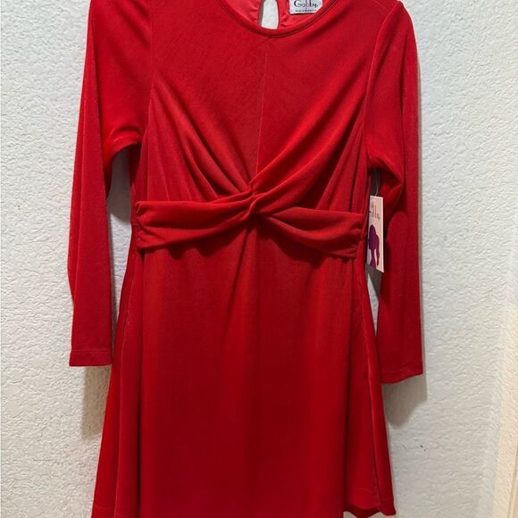 New Gabby Girls front knot detail  red  Dress size 7 - Picture 3 of 6